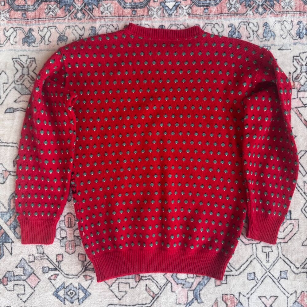 Vintage Kate Collins Holiday Sweater Embroidered Penguins - size Small - Picture 3 of 3